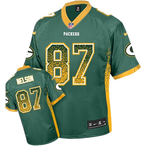 Men's Limited Jordy Nelson Nike Jersey Green - #87 Drift Fashion NFL Green Bay Packers